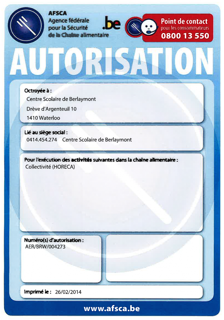 AFSCA - Berlaymont